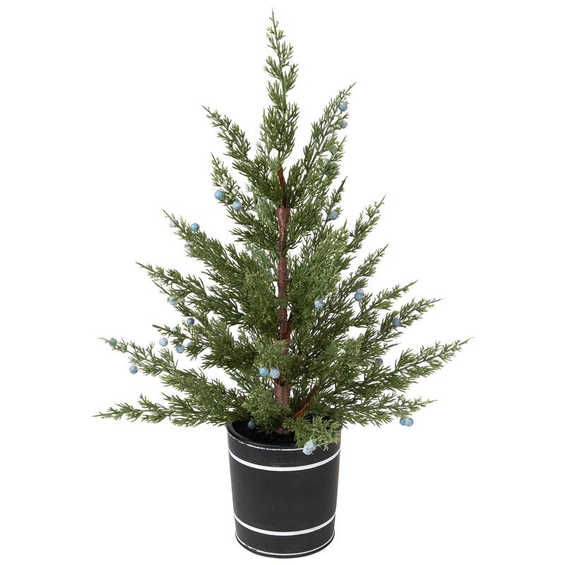 Potted Pine Blueberry Artificial Christmas Tree - 23" - Unlit
