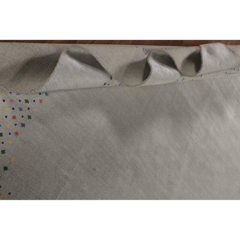 Green Gabbeh Oriental Square Area Square Rug Hand-Knotted Wool Carpet - 9'4" x 10'0"