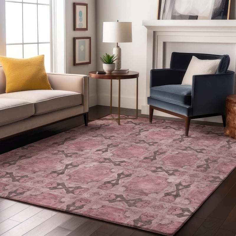 Premium Washable Super Soft Boho Medallions Mayfield Rug - Pink - 3' x 5' - Rectangle