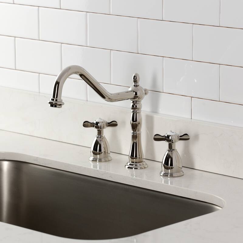 Kingston Brass Essex Double-Handle Wall-Mount Pre-Rinse Bridge Kitchen Faucet