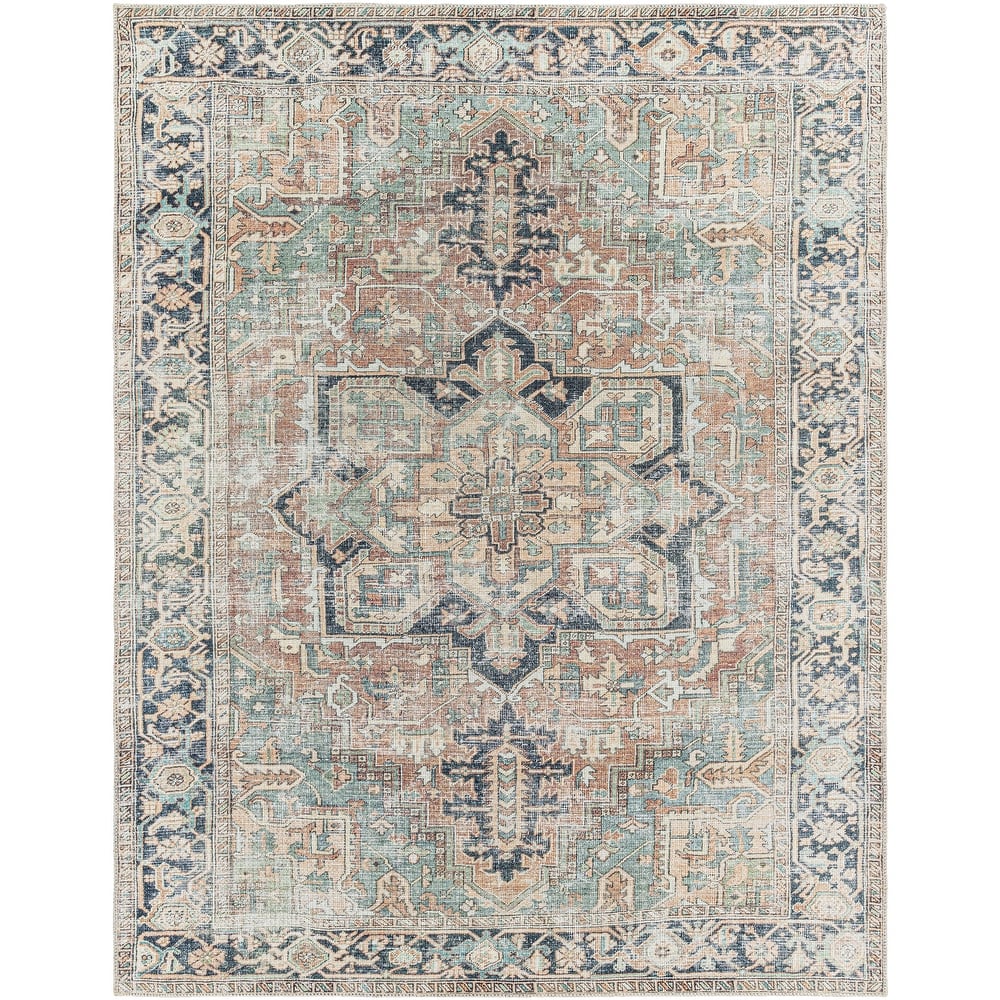 Livabliss Maximus Traditional Medallion Machine Washable Area Rug