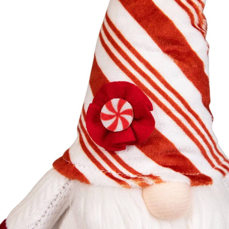 Peppermint Candy Plush Gnome Christmas Decoration - 10"