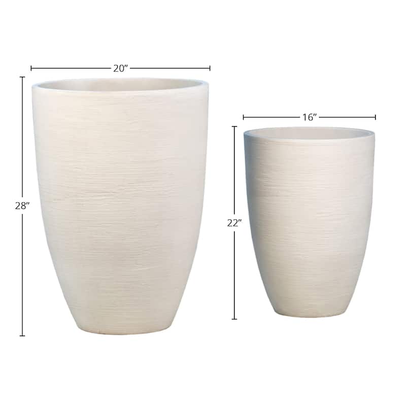 Willa Fiber and Sand Composition Pot Planter (Set of 2)