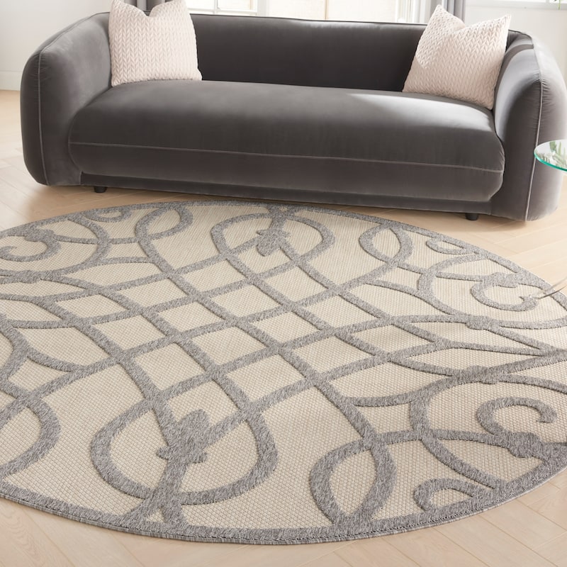Nourison Palamos Geometric Scroll Indoor Outdoor Area Rug
