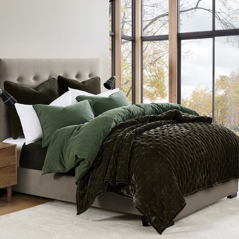 Hiend Accents Stonewashed Cotton Canvas Vintage Chic 3 Piece Duvet Cover Set