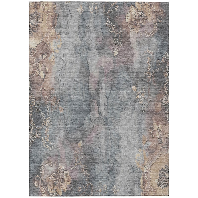 HomeRoots Floral Transitional Rectangle Outdoor Rug