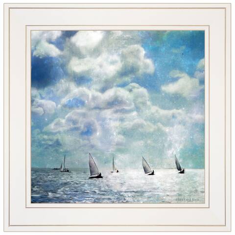 "Sailing White Waters" by Bluebird Barn Group, Ready to Hang Framed Print, White Frame
