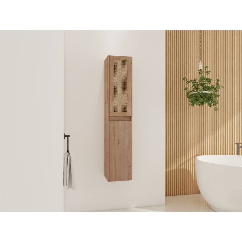 12" Bathroom Side Cabinet - Imitative Oak