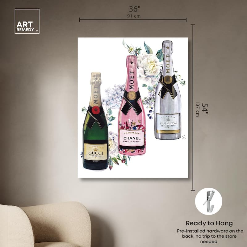 Doll Memories - Champagne Floral Acrylic by Art Remedy, Ready to Hang