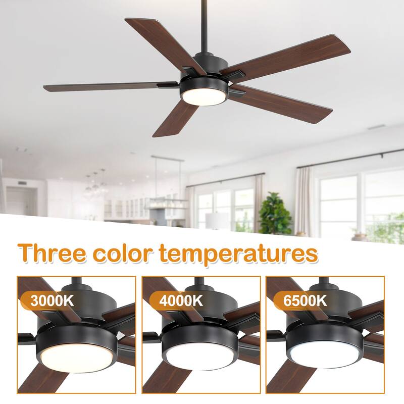 52-IN LED Ceiling Fan with Light Kit and Remote- 5 Blade