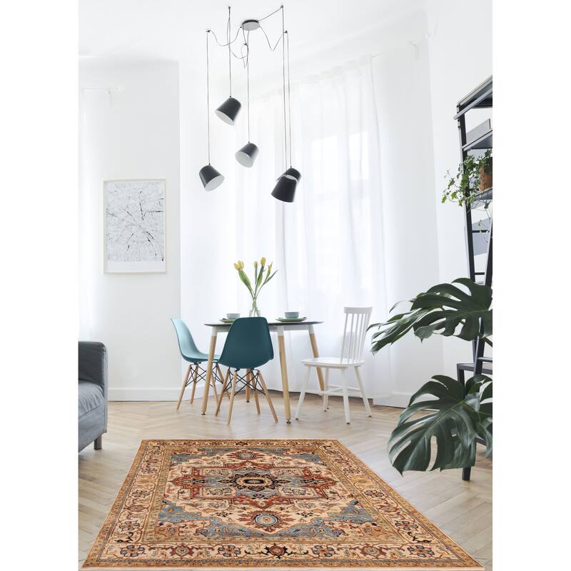 ECARPETGALLERY Hand-knotted Jules Sultane Ivory Wool Rug - 7'11 x 9'11