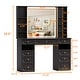 preview thumbnail 13 of 32, White/ Black Makeup Vanity with Lighted Mirror,Extra Large Vanity Desk with 9 Drawers,European Style Vanities