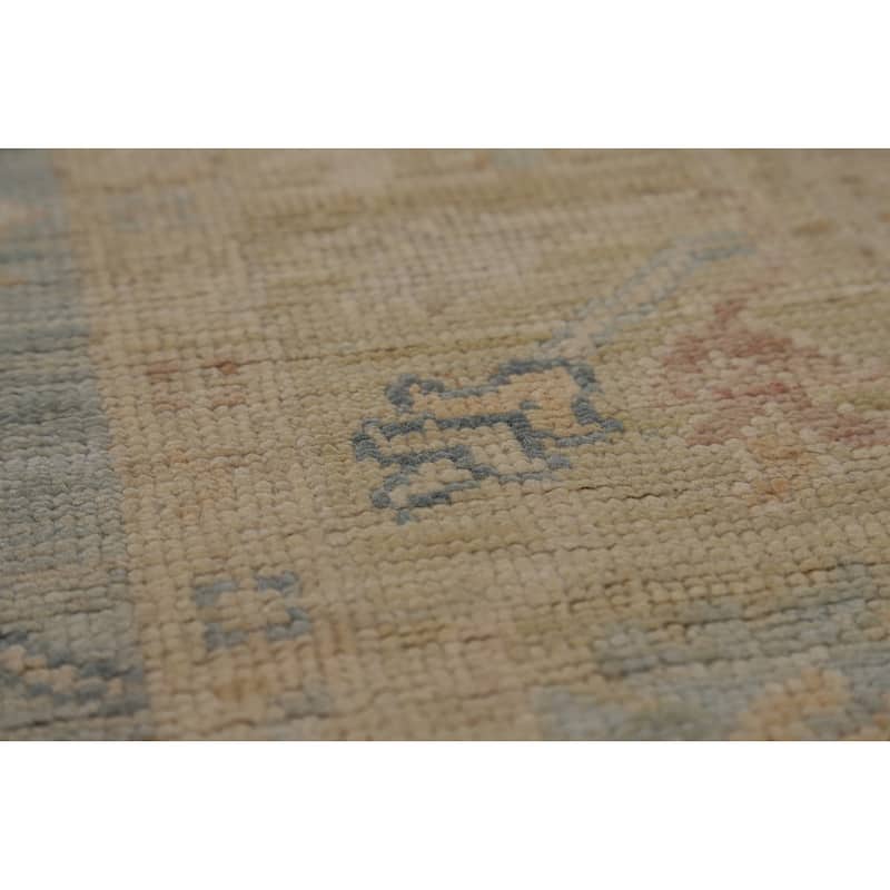 Vegetable Dye Oushak Turkish Runner Rug Hallway Handmade Wool Carpet - 5'3"x 16'0"