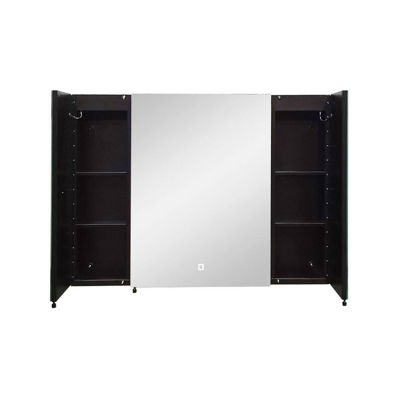 Alvana LED Black Wall mount Medicine Cabinet with Mirror Anti-fog function with 3 colors light