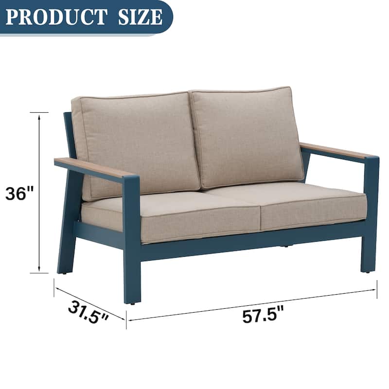 Zenova Aluminum Patio Conversation Sets,Outdoor Sofa Sets