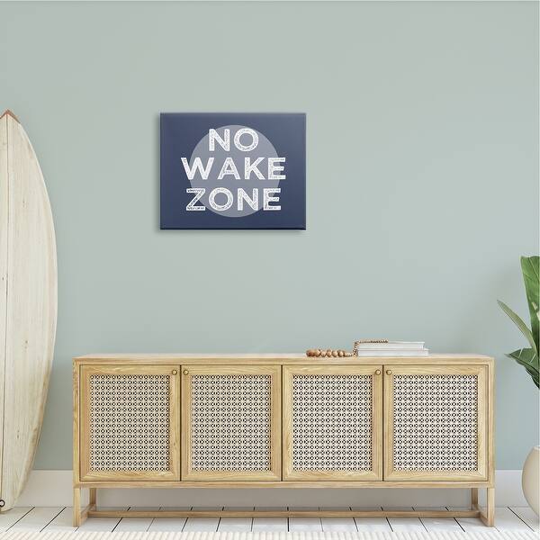 Stupell No Wake Zone Circular Background Grunge Textured Words Canvas