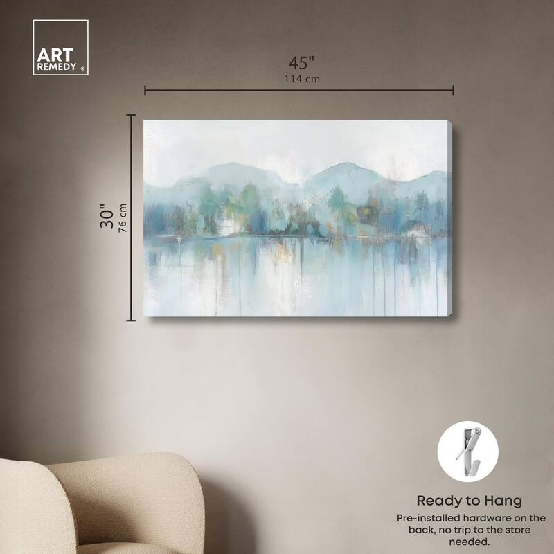 Mirrored Aqua Dream II Canvas by Art Remedy, Gallery Wrapped