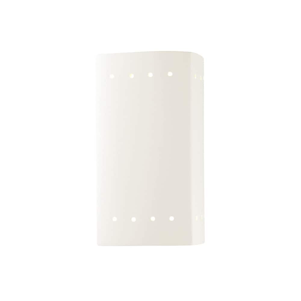 Justice Design Group Ambiance ADA Outdoor Small Ceramic Rectangle Wall Sconce w/Perfs and Open Top & Bottom