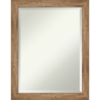 Beveled Wood Wall Mirror - Owl Brown Narrow Frame