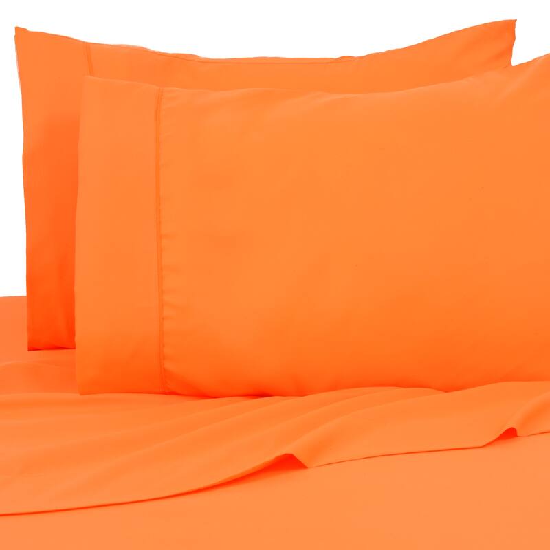 Premier Colorful Bright 4 pc Microfiber Sheet Sets - King - Bright Orange