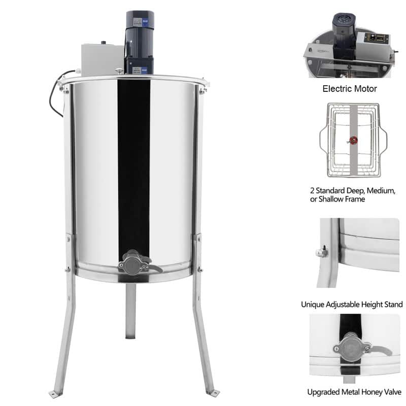 Electric 4 Frames Stainless Steel Honey Extractor - 4 Frames