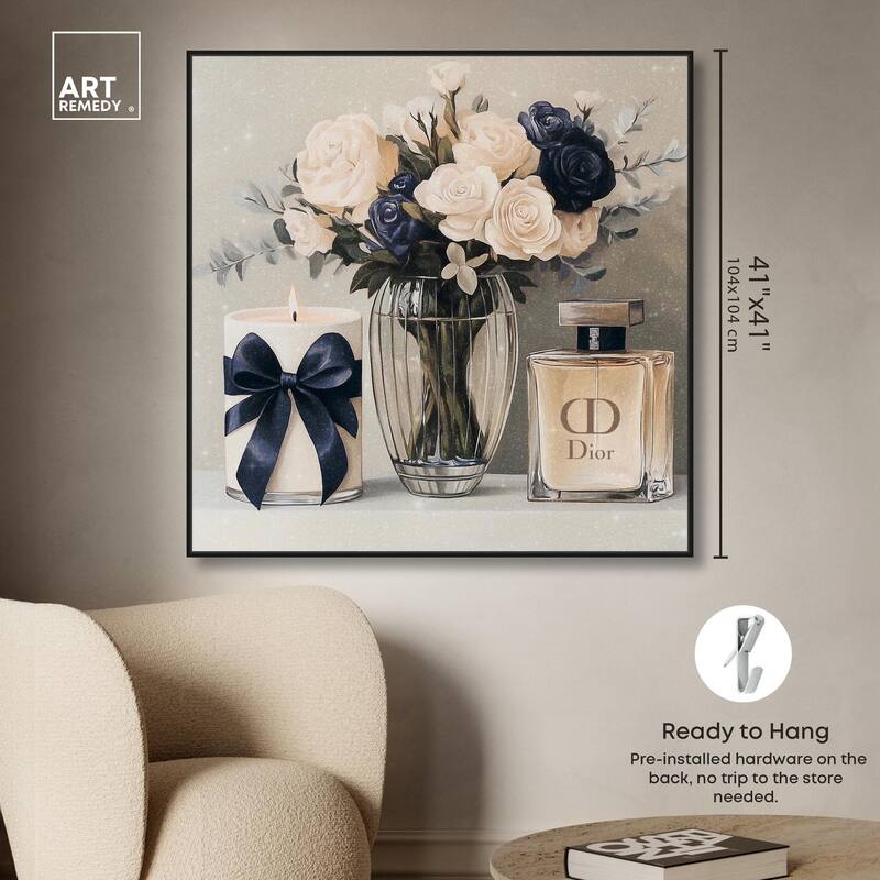 Ivory Perfume Flowers in Vase Canvas by Art Remedy