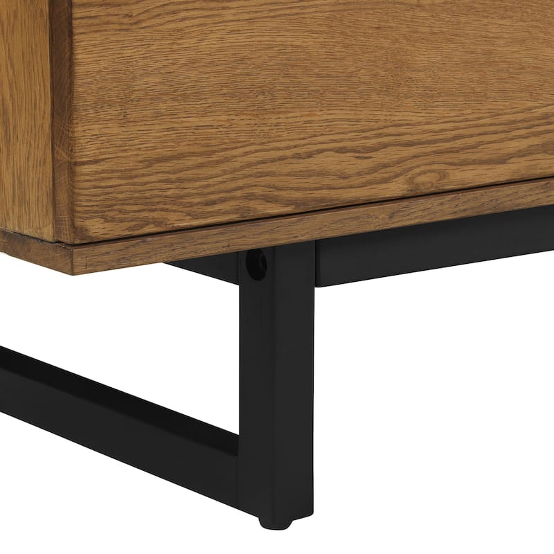 Aldo Solid Oak Wood 4 Drawer Dresser with Open Shelves 59" x 20" x 33"