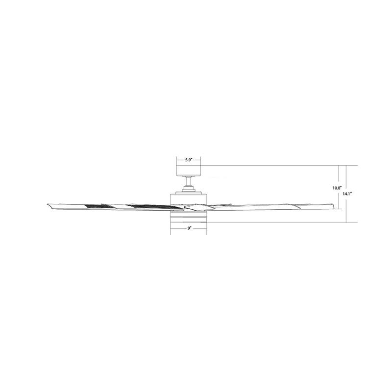 Wynd XL Indoor and Outdoor 9-Blade Smart Ceiling Fan 72in with 3000K LED Light Kit and Remote Control