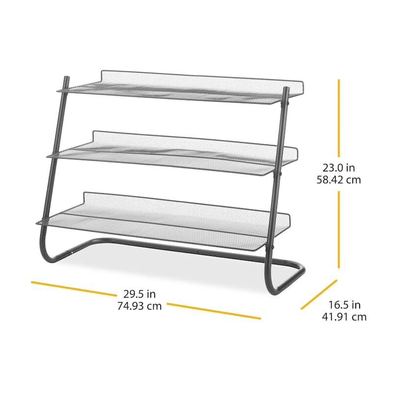 Whitmor 3-Tier Mesh Shelves - Gunmetal Gray
