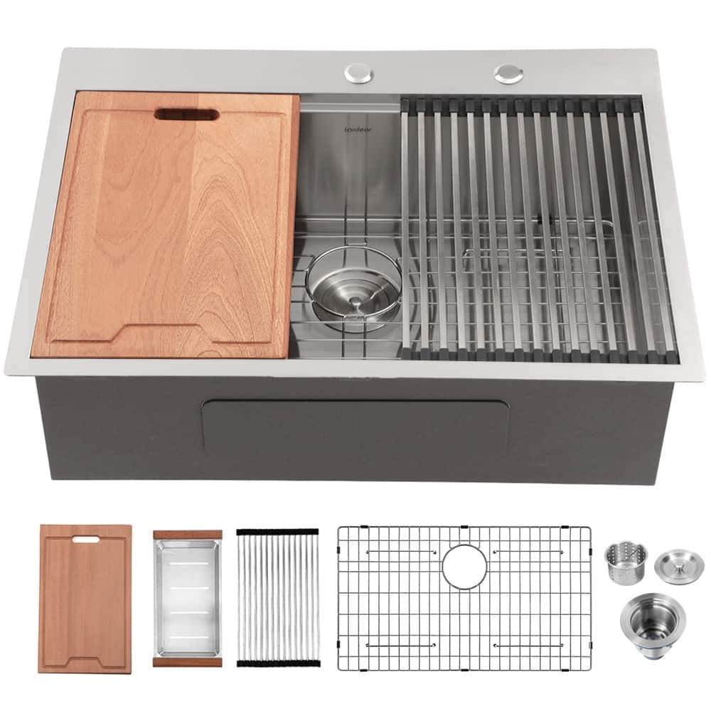 Stainless Steel Drop-In Kitchen Sink with Accessories