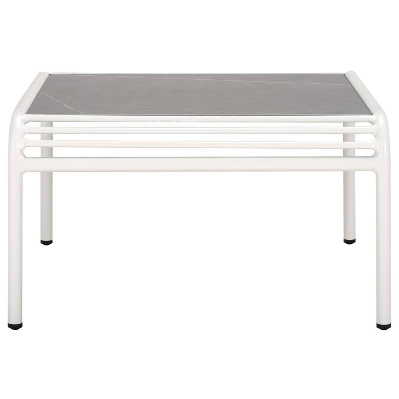 SAFAVIEH Outdoor Patio Furniture Core Sintered Stone Coffee Table, Fully Assembled - 26"W x 24"D x 17"H