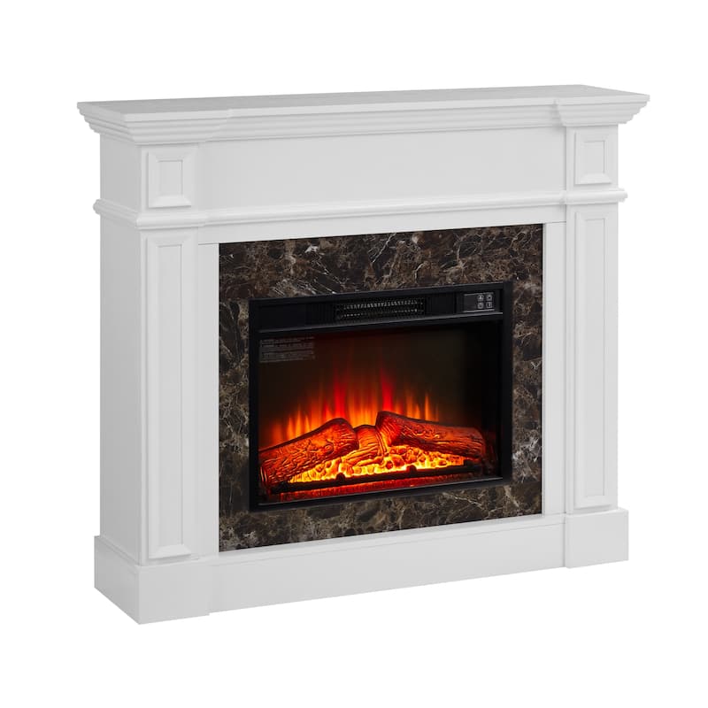GDFStudio - Hearthstone Traditional Storage Electric Fireplace with Mantel and Realistic LED Flame