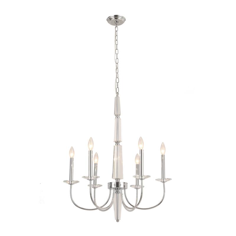 Pasargad Home Hestia Lucite & Polished Chrome Chandelier