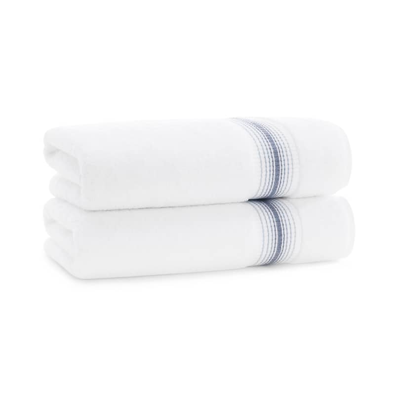 Aston & Arden Turkish Striped 2-Piece Bath Towels - 60x30 - Crystal