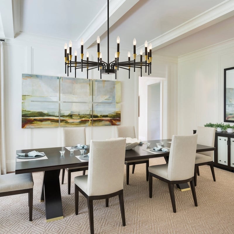 Black Farmhouse Chandelier Modern Candle Chandelier for Dining Room