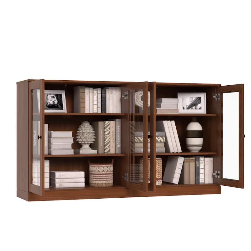 100% Solid Wood Sideboard with Glass or Solid Wood Doors by Palace Imports - 64" x 35.75"