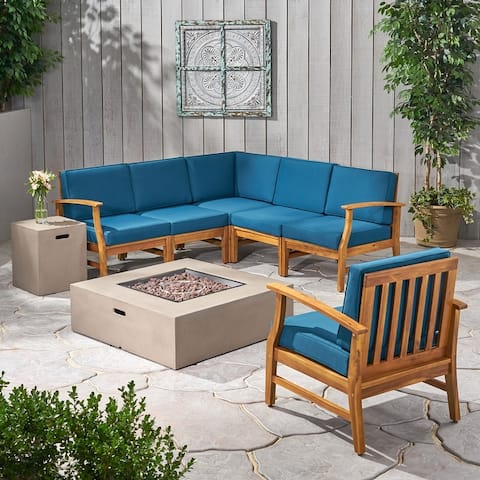 Illona Outdoor Acacia Sofa Set by Christopher Knight Home
