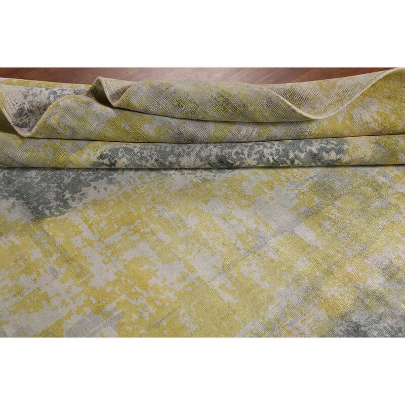 Modern Abstract Indian Area Rug Handmade Wool Carpet - 8'11"x 11'10"