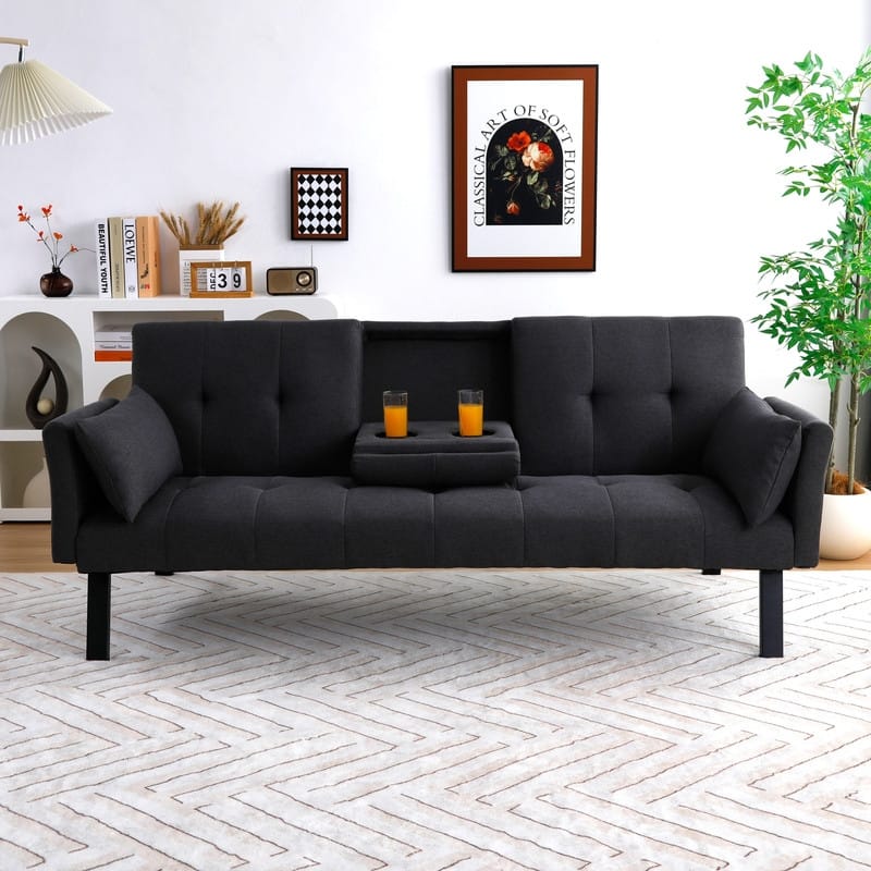 70" Cotton And Linen Cushion Sofa