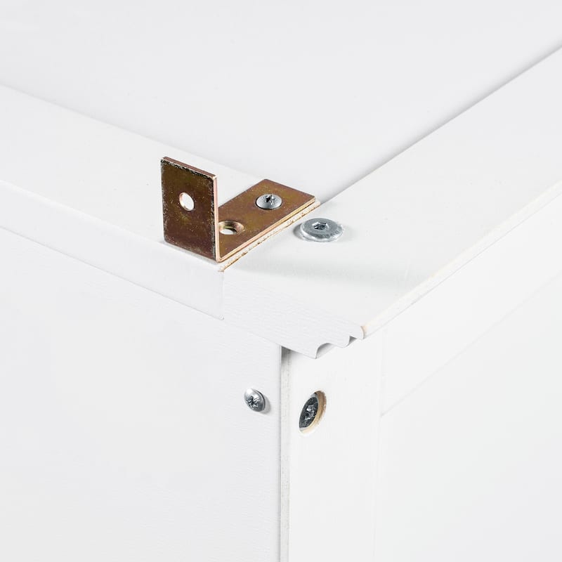 Pantry Cabinet with Glass Door, 2 Shelves & 4 Built-in Drawers, Kitchen Pantry Storage Cabinet, Freestanding Kitchen Cupboard