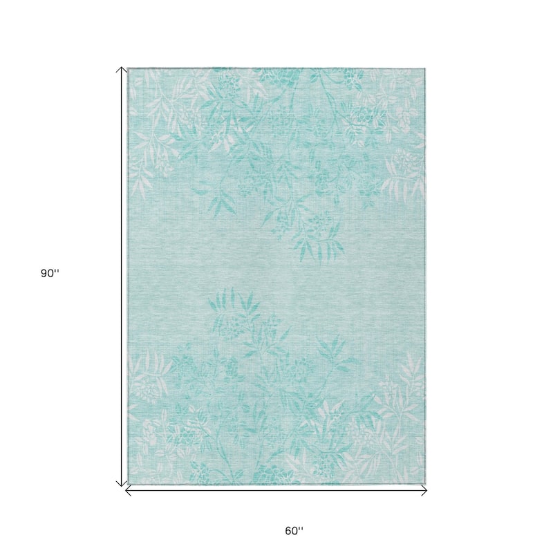 HomeRoots Floral Transitional Rectangle Outdoor Rug