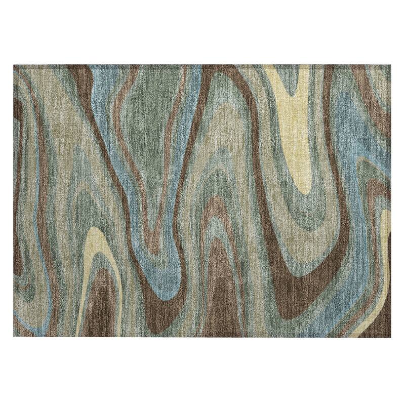 Machine Washable Indoor/ Outdoor Abstract Busey Chantille Rug