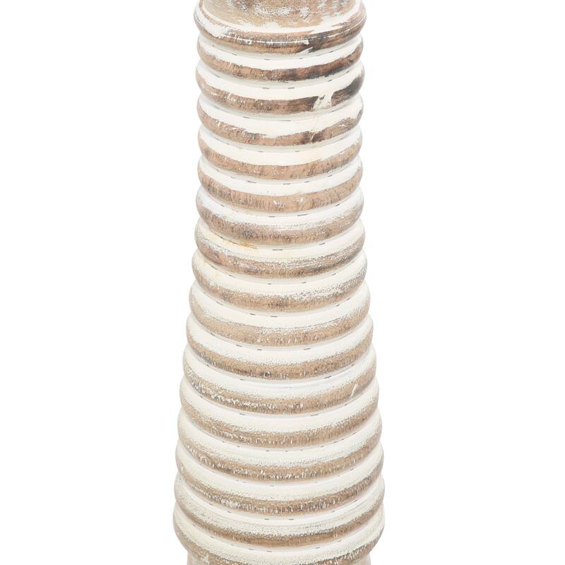 Wood Candle Holder - Set of 3 Brown - Roche River Decor - 5"W x 5"L x 18"H