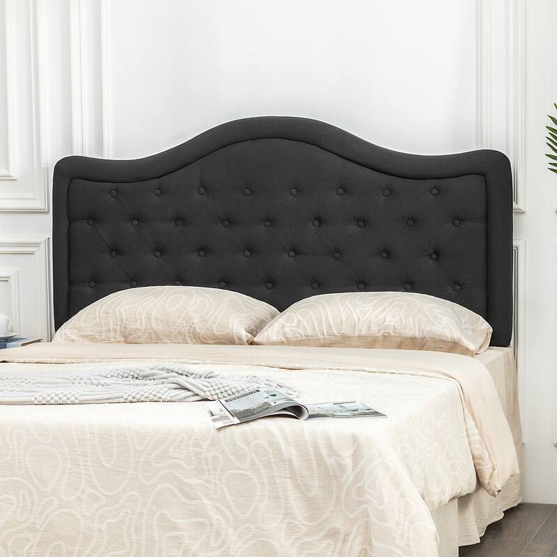 Adeco Queen-Sized Headboard with Adjustable Metal Legs
