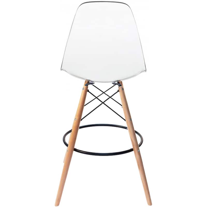 Counter Stool With Back Plastic Molded Wooden Eiffel Base For Kitchen Island Hotel Work High Chair