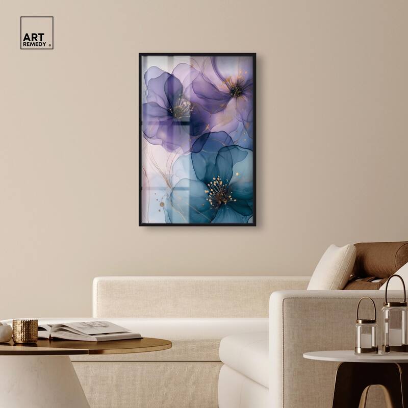 Gilded Cyanescence II Shadowbox by Art Remedy