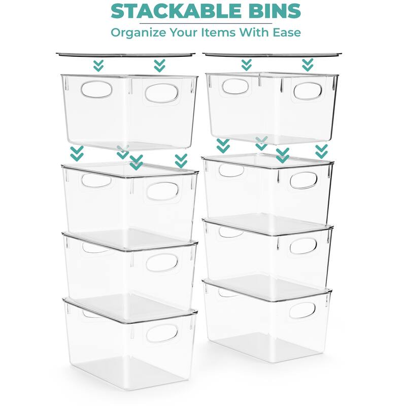 Sorbus Large Storage Clear Containers with Lids Toy Bins and Organizers - 4 Pk