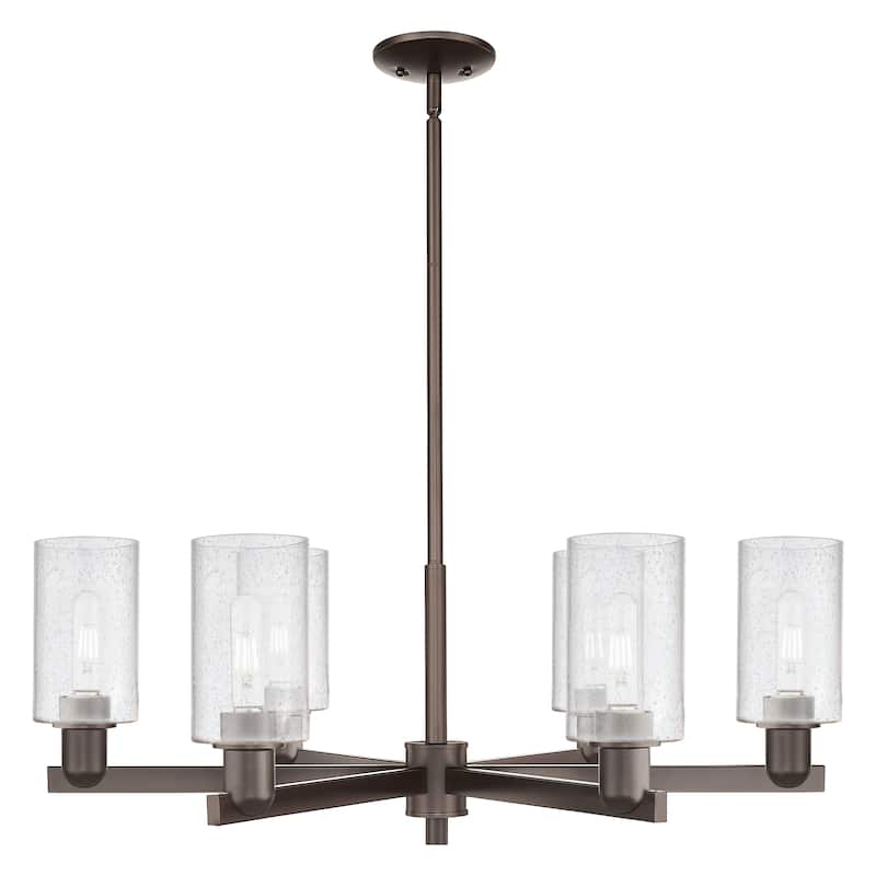 Innovations Lighting Endless Possibilities Arcadia - Clymer - 6 Light 34" Stem Hung Chandelier - Oil Rubbed Bronze/Seedy