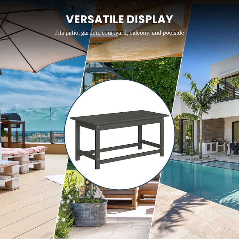 Laguna Hdpe All Weather Outdoor Patio Rectangular Coffee Table