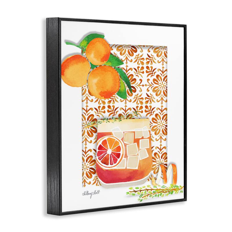 Stupell Mediterranean Pattern Negroni Framed Giclee Art Design By Hillary Holt